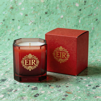 Pot à bougie en verre carré noir mat nordique de luxe 10oz 12oz 14oz pour la vente en gros, l'étiquetage privé et les coffrets cadeaux