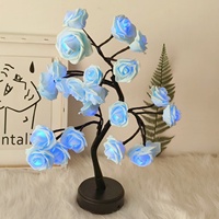 Lampu pohon buatan mawar seluruh pabrik lampu Bunga Peri untuk pernikahan hadiah Hari Valentine anak perempuan dekorasi kamar