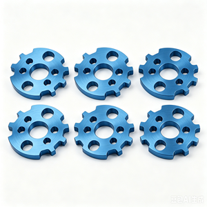 Placa de Brida de Aluminio 6061 con Forma de Engranaje, Anodizada en Azul, para Mecanizado CNC, Torneado y Fresado de Precisión, Conexión Circular, Personalizada OEM - Product Image 6