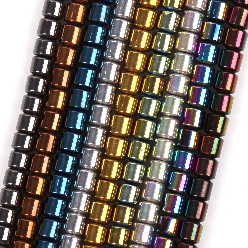 3*3Mm Natuurlijke Hematiet Steen Kleurrijke Vergulde Drum Kralen Losse Spacer Kralen Voor Sieraden Maken Bevindingen Diy Armband Accessoires