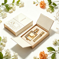 Boîte cadeau de luxe personnalisée à double ouverture pour parfum, boîte rigide imprimée avec insert en mousse souple pour 2 flacons, ensemble d'emballage de parfum