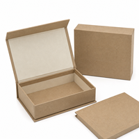 Boîte cadeau rigide en kraft écologique de luxe personnalisée, emballage en papier artisanal durable avec logo pour bijoux, cosmétiques, bougies