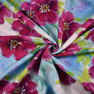 Palm Print Pastel Pink Nursery Palms Tropical Imprimé sur Pétale Signature Polyester <span class=keywords><strong>Tissu</strong></span> en mousseline de soie pour robe - Product Image 3