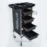 Chariot de Salon Commercial Moderne à 6 Niveaux en Métal, Étagère de Rangement pour Outils de Beauté, Chariot de Coiffure à 4 Roues pour Permanente et Coloration