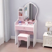 Chambre à coucher moderne Coiffeuse de maquillage simple Petite armoire de rangement Petit appartement Coiffeuse de style célébrité Internet