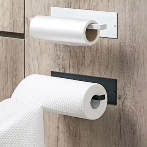 Estante Adhesivo de Pared sin Perforaciones para el Hogar, Soporte de Papel Higiénico Antioxidante de un Solo Nivel, Estante de Almacenamiento para Cocina y Baño, para Vajilla - Product Image 1