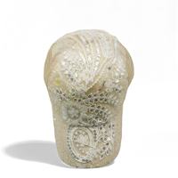 Casquette de baseball en dentelle ivoire et sequins pour femmes, idéale pour les mariages et enterrements de vie de jeune fille (EVJF) - Vente en gros