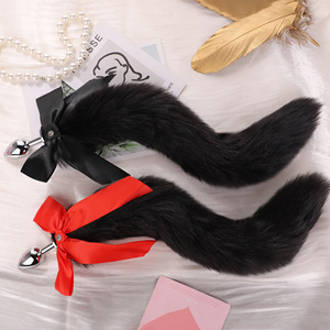 Plug anal papillon avec queue de renard et nœud, jouet de stimulation pour adultes pour jeux de rôle en couple - Product Image 2