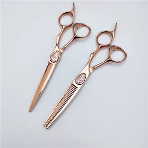 Ciseaux à cheveux Golden 440C à tête droite, ciseaux à effiler, pour usage professionnel, en acier inoxydable, finition électrophorétique - Product Image 3