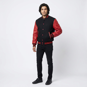 Chaqueta Varsity Personalizada al por Mayor para Hombre, Talla Grande, Cuello Alto, Logotipo Personalizado en la Parte Delantera, 100% Algodón Transpirable, Invierno, FINER THREADS - Product Image 1