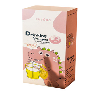 Puyong <b>Drinking</b> <b>Straws</b> 60pcs Thick Tip White Wrapped <b>For</b> Kids Party Use - Product Image 5
