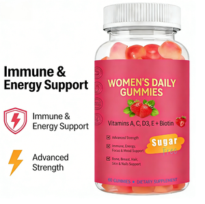 เยลลี่สำหรับผู้หญิงแบบไม่มีน้ำตาลสำหรับทุกวัน |   วิตามินเอ ซี ดี3 อี + ไบโอติน |   เสริมภูมิคุ้มกัน พลังงาน <span class=keywords><strong>และ</strong></span>บำรุง<span class=keywords><strong>กระดูก</strong></span> |   60 ชิ้น - Product Image 4