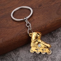 Porte-clés Mini Patins à Roulettes en Métal, Pendentif de Sac Thème Souvenir, Cadeau en Gros pour les Amateurs de Sports de Glisse