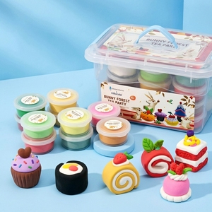 Vente chaude : Ensemble de pâte à modeler <span class=keywords><strong>super</strong></span> légère non toxique en 24 couleurs avec boîte de rangement portable - Product Image 1
