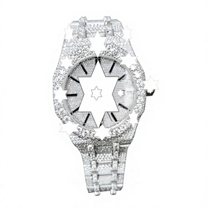 Luxury <b>Men's</b> <b>men's</b> Mechanical Antique Iced Moissanite <b>Watch</b> VVS Analog Stainless Steel Glass Direct Indian Supplier - Product Image 1