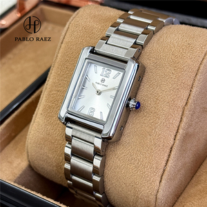 Orologio al Quarzo Quadrato Elegante e alla Moda Pablo Raez con Cinturino in Acciaio di Alta Qualità, Stile Business e Resistenza <span class=keywords><strong>all</strong></span>'<span class=keywords><strong>Acqua</strong></span> - Product Image 3
