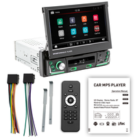 Universelles 7-Zoll Android Autoradio mit ausfahrbarem Bildschirm 1-DIN GPS Navigation BT AUX SD USB Fernbedienung