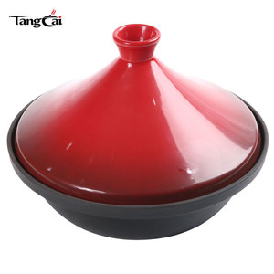 Pot <span class=keywords><strong>à</strong></span> <span class=keywords><strong>tajine</strong></span> <span class=keywords><strong>en</strong></span> <span class=keywords><strong>fonte</strong></span> de qualité commerciale avec couvercle conique, résistant <span class=keywords><strong>à</strong></span> la rouille, idéal pour les plats marocains, cuisson lente, compatible four - Product Image 5