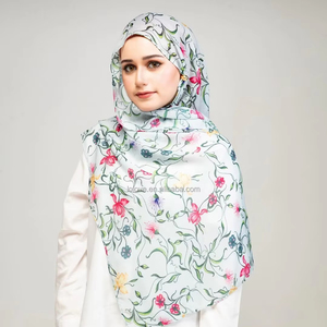 Modello stampato vendita calda OEM/bandane etniche 2025 nuovo Lenzing modale Rayon viscosa Hijab per le donne ossidiana grigio - Product Image 1