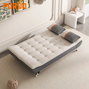 Sofá Cama Doble Plegable Multifuncional de Espuma Viscoelástica de Alta Calidad con Diseño Moderno Acolchado, Estructura Metálica Nórdica y Almacenamiento para Sala de Estar - Product Image 5