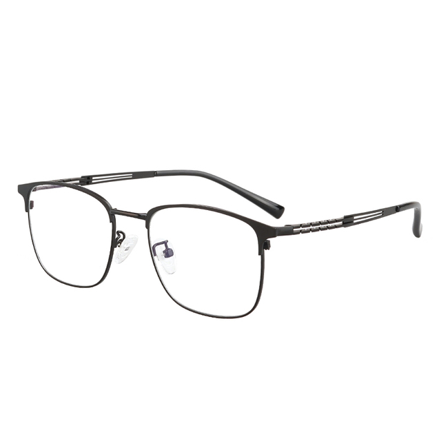 Fashion Full Frame Square Optical Glasses Hollow Out Metal Business Eyeglasses Frame for Men