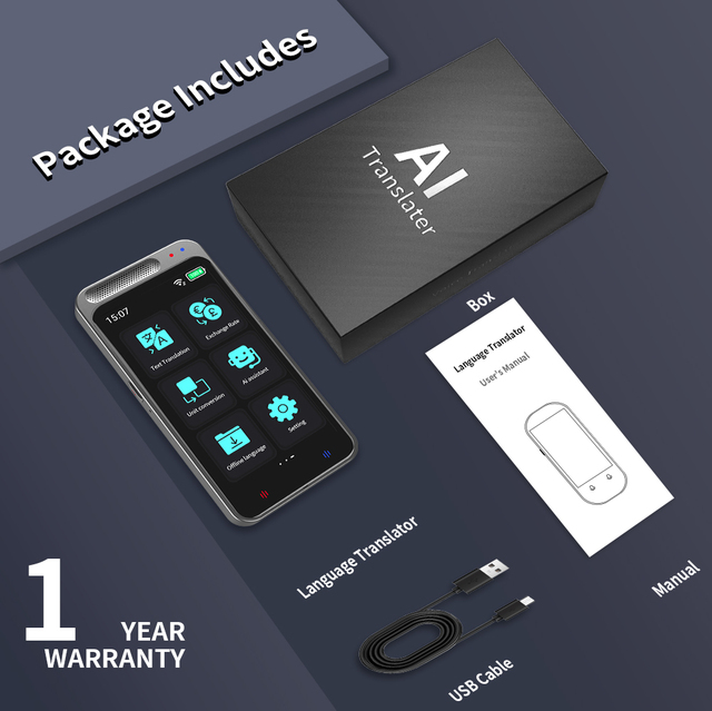 New Z6 AI Intelligent Voice Translator 138 Languages Translation Photo Easy Install Easy to Use Smart Translator