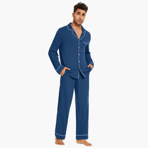 Vêtements de nuit pour hommes en bambou, fabricant de pyjamas pour hommes adultes, chemise et pantalon unis en viscose de bambou, vêtements pour hommes de qualité supérieure - Product Image 2