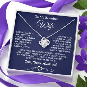 Collar con Colgante de Nudo de Amor Clásico de Cobre, Mi Hermosa Esposa, Tarjeta con Texto Personalizado, Regalo Romántico para el Día de San Valentín - Product Image 3