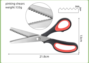 Pinking Shears thoải mái Grips thủ công Zig Zag cắt may kéo, chuyên nghiệp cầm tay may mặc - Product Image 3