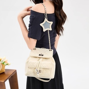 Luxury Quilted <strong>Backpack</strong> Women <strong>Leather</strong> Top-Tier Dumas Rucksack Classic Chain Bag Star Mirror Designer <strong>Small</strong> Flap Travel Bag - Product Image 5