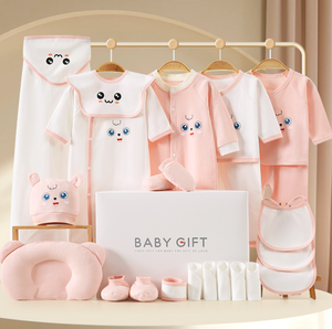 Set de Múltiples Piezas de Algodón Peinado con Bordado de Ojo Grande de Oso, Caja de Regalo para Bebé Recién Nacido, Regalo Unisex para Baby Shower, Diseño Personalizado para Bebé - Product Image 5