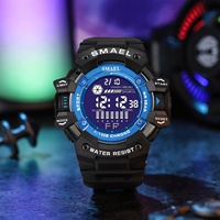Jam Tangan Digital Sport SMAEL 8050 dengan Dial Bercahaya, Alarm, Kronograf, Tahan Air 50mm, Unisex, Bahan Plastik