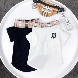 Camisa POLO de marca de moda para mascotas de suministro del fabricante para perros y gatos, sudadera de solapa a cuadros, camiseta de perro <span class=keywords><strong>pequeño</strong></span> Teddy <span class=keywords><strong>Schnauzer</strong></span> - Product Image 2