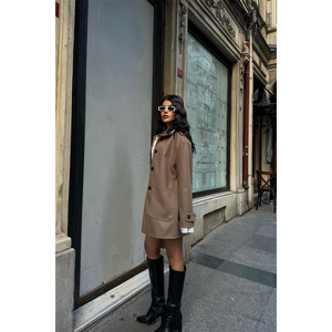 Chaqueta de Cachemira, Blazer de Manga Larga, Color Otoño S Visa, Tejido de Color - Product Image 6