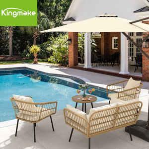 Meubles d'extérieur en rotin pour piscine Kingmake Canapé d'extérieur de luxe d'excellente qualité Ensemble de canapés de jardin imperméables - Product Image 5