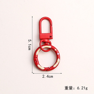 Porte-clés en métal couleur bonbon fluide avec fermoir à ressort pour breloque de sac, accessoire DIY - Product Image 3