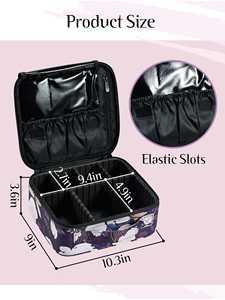 Large Capacity Floral Cosmetic Travel <b>Case</b> with Removable Dividers Portable <b>Makeup</b> Bags Handheld <b>Makeup</b> Artist Organizer Bag - Product Image 5