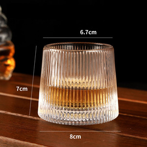 แก้วทรงเหลี่ยม/ทรงกลม ก้นหนา สำหรับใส่เหล้าวิสกี้ แก้วคลายเครียด หมุนได้ แก้วค็อกเทลบาร์ - Product Image 5