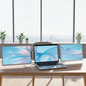 Écran portable pliable SIBOLAN de 14 pouces, double écran externe, triple moniteur portable pour ordinateur portable, extension d'écran - Product Image 1