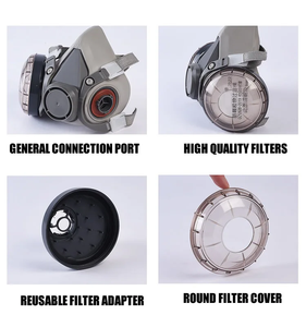 Respirador de media cara reutilizable con certificación CE OEM 6200, a prueba de polvo, con cartucho de filtro de vapor, máscara de gas para pintura - Product Image 6