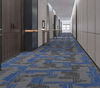 Moquette de luxe 5 étoiles ignifuge en polypropylène style vintage pour couloir d'hôtel, moquette mur à mur