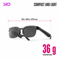 Lunettes de traduction IA avec son stéréo bilatéral, contrôle tactile, IPX4, légères, lunettes intelligentes pour les voyages et les affaires