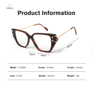 Trực tiếp từ nhà máy thâm quyến quá khổ cổ điển Mèo Mắt Phong Cách Màu xanh ánh sáng Blocker Kính mắt <span class=keywords><strong>Frames</strong></span> Màu Sọc nhìn - Product Image 6