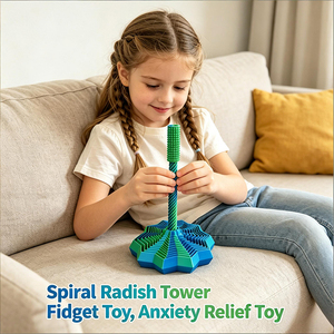 Étoile sensorielle extensible imprimée en 3D, jouet anti-stress fractal octogonal avec poignée, design spirale tourbillonnante colorée - Product Image 5