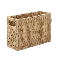 Panier de rangement avec poignées en bois Jacinthe d'eau jonc de mer Panier en osier Plateau de service pour organisateur de cuisine