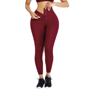 XINXU Nuovi Leggings da <span class=keywords><strong>Yoga</strong></span> Personalizzati per Donna, Pantaloni a Vita Alta Compressivi, Corsetto Modellante in Spandex/Nylon con Chiusura a Bottoni - Product Image 2