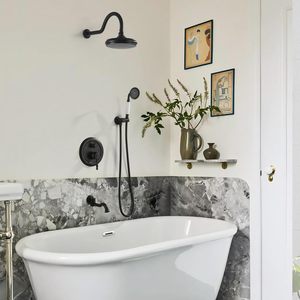 हैंडहेल्ड शॉवर सिस्टम <span class=keywords><strong>3</strong></span> कार्य दीवार घुड़सवार पीतल वाल्व पूरी <span class=keywords><strong>3</strong></span>-इन-1 मैट ब्लैक शॉवर सिस्टम किट - Product Image 4