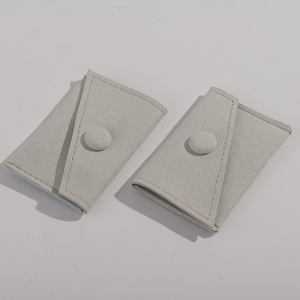 FANXI High Level Luxury Grey Microfiber Jewelry Pouch for <b>Ring</b> Necklace Pendant Chain <b>Storage</b> with Custom logo - Product Image 3