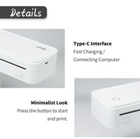 Printer Mini Portabel A4 216mm, Printer Foto Modern, Dokumen Perjalanan, Kecil, Praktis, Thermal Nirkabel, Kertas Thermal Nirkabel