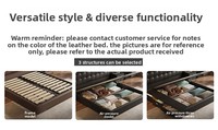 MULIGNA Lit Double King Size en Cuir Rembourré avec Rangement, Style Nordique Moderne de Luxe, Cadre Complet pour Chambre à Coucher